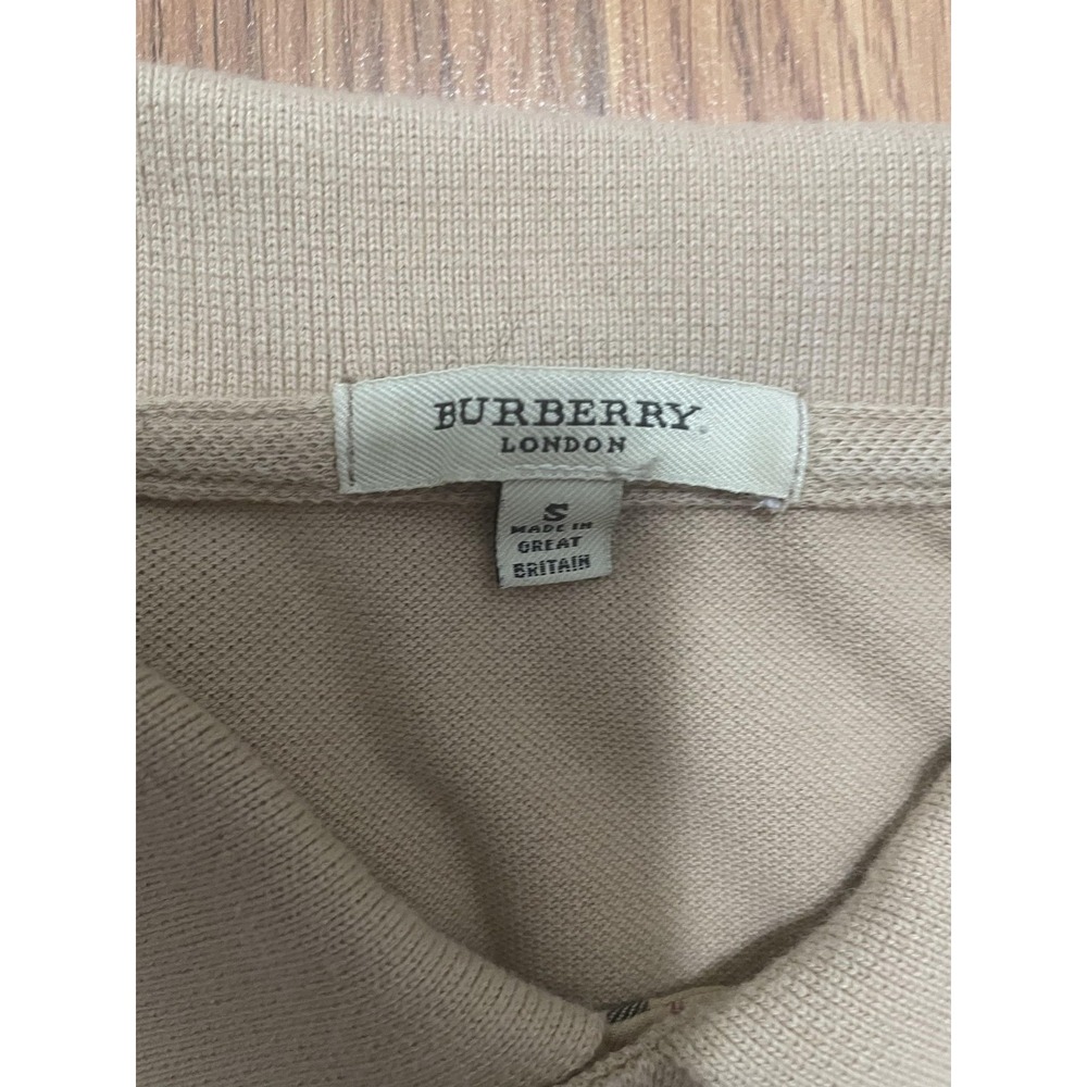 Burberry Polo Mens Small Nova Check Placket Beige England - Picture 2 of 12
